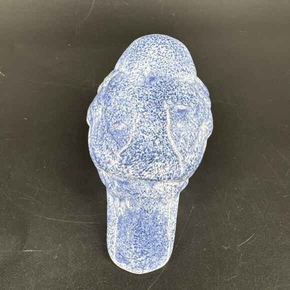 Vintage Dedham Bird Figurine Cobalt Blue & White Ceramic Crackle Glaze Design - Picture 4 of 12